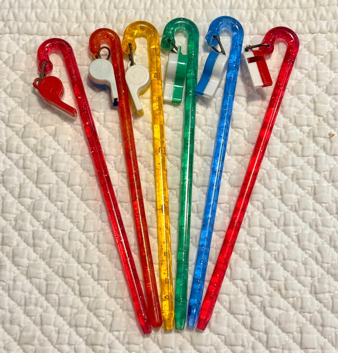 ドイツ製、純銀(925S) スウィズル・スティック : ヴィンテージ Vintage Whistle Swizzle Stick Set/ 6 Pc Whistle for Your Drink