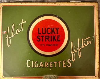 ラッキーストライクのタバコ缶（税印付き）/ラッキーストライクの