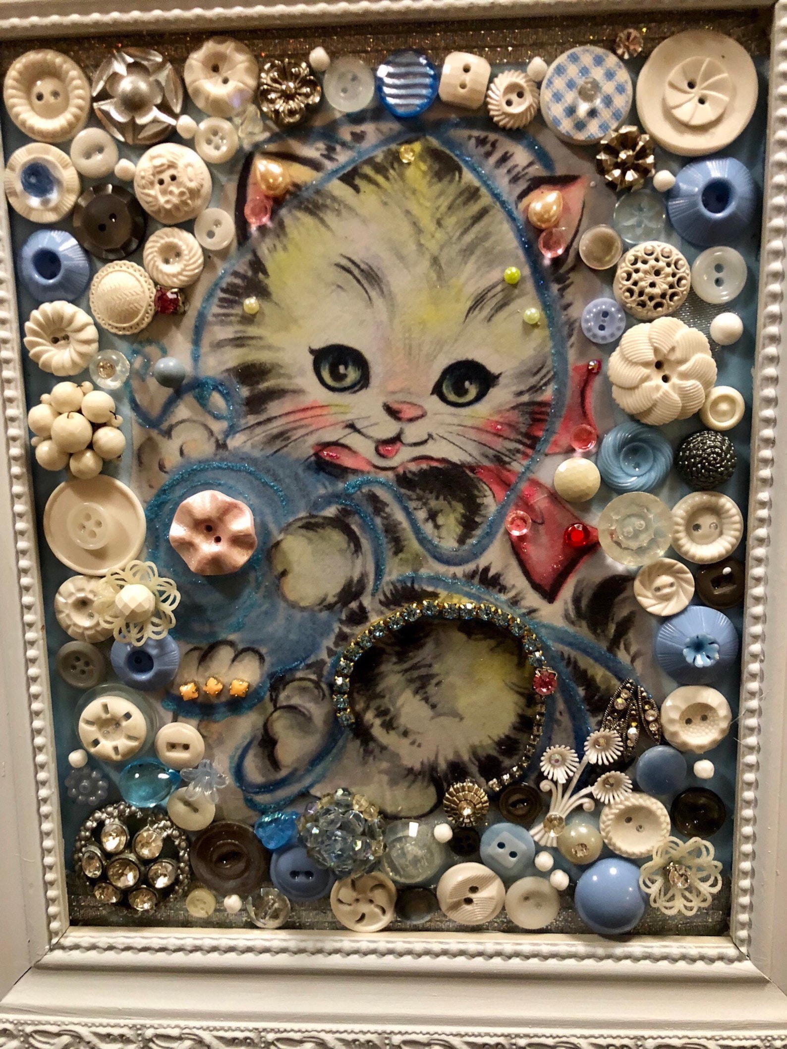 Vintage kitten cat art/vintage kitty cat Art/kitten on Etsy
