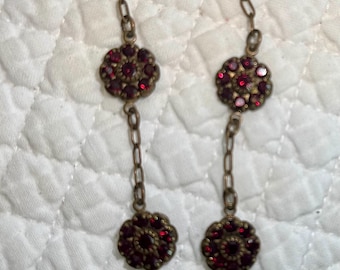 Vintage victorian style garnet red Necklace/ Romantic Liz Palacios style crystal red necklace/crystal  necklace/vintage ruby necklace