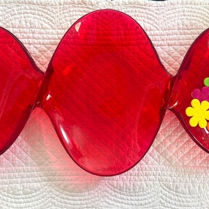 Vintage mid-century modern tray/ danish modern tray/1970s pop art tray/vintage red pod plastic tray/psychedelic mod tray