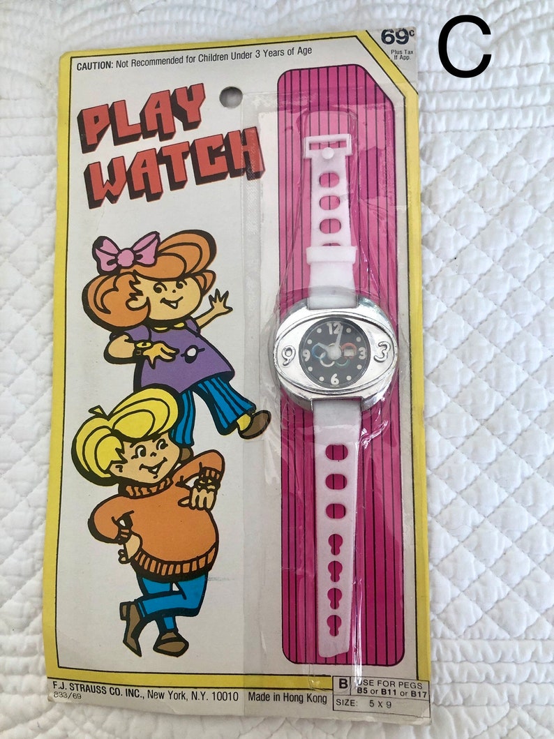 Vintage Toy Watch/Girls Toy Watch/Vintage dime store watch/pretend toy watch/50th birthday favor/60th birthday image 4