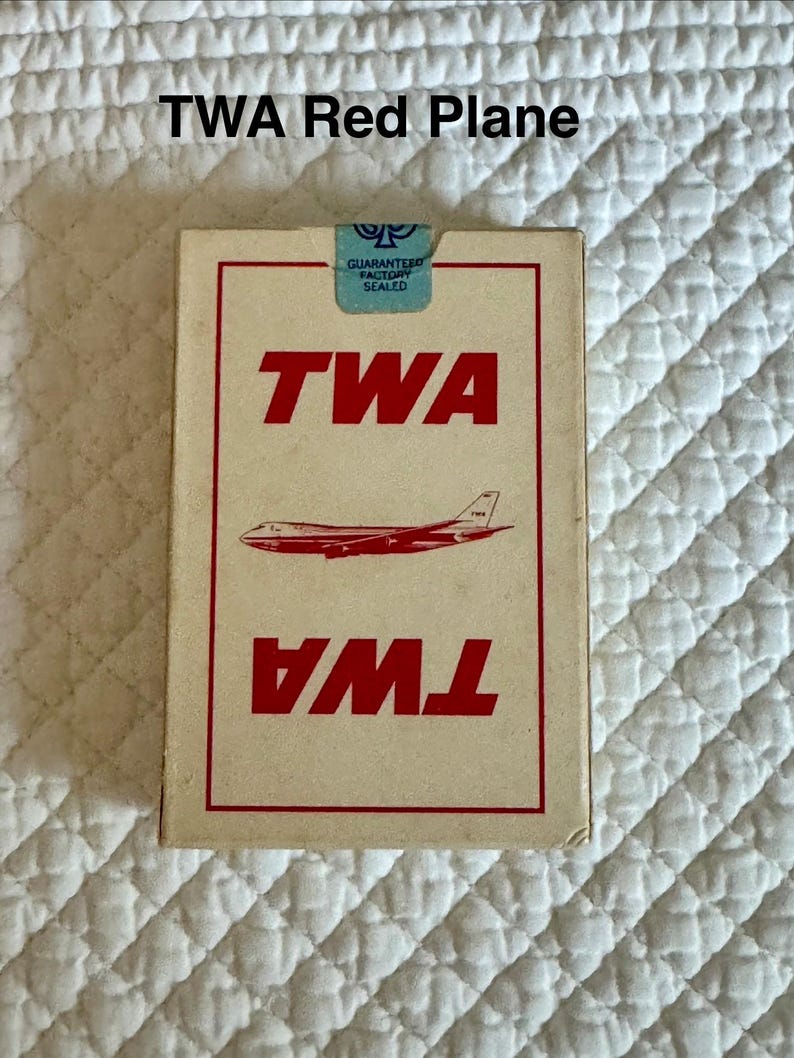 Vintage airline playing cards/Pam Am playing cards/TWA playing card/Eastern airlines/American Airlines playing cards/National air/Delta card TWA Red Plane
