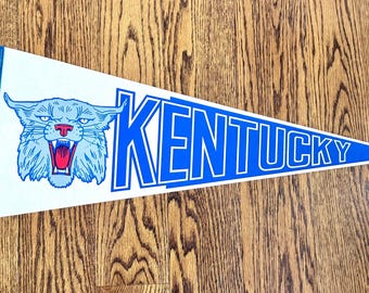 Vintage University of Kentucky pennant/Kentucky Wildcats football/Kentucky college football/1980s University Kentucky basketball
