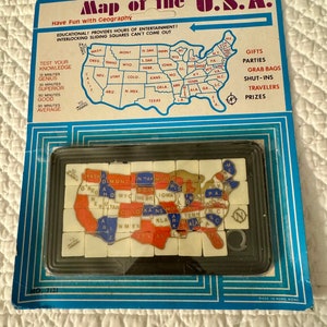 Vintage USA map sliding tile puzzle/map of US tile puzzle/roalex style map tile puzzle/Sliding tile map puzzle