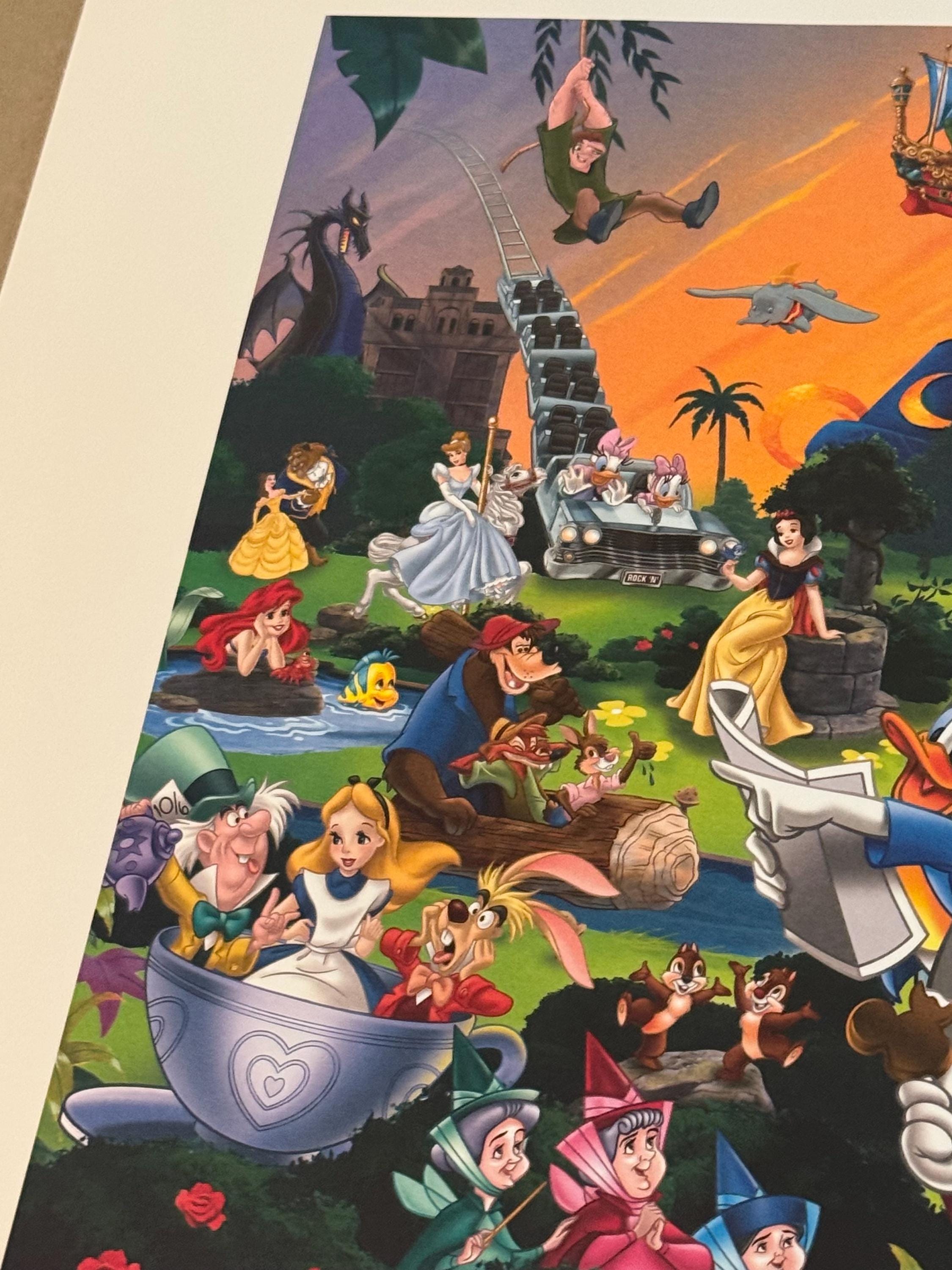 ヴィンテージ ディズニー リトグラフ/ディズニー「魔法の場所で魔法の