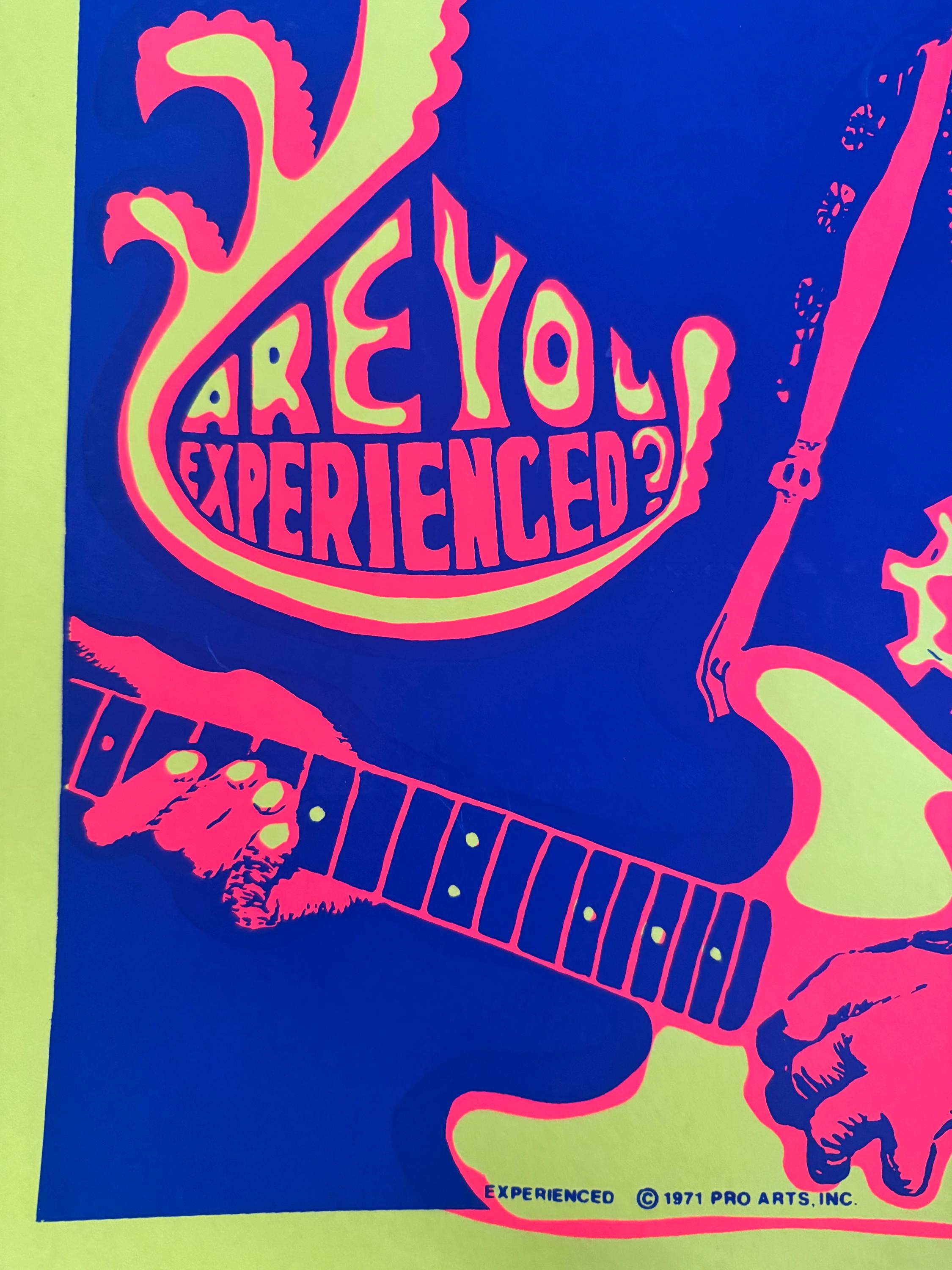 Vintage Jimi Hendrix Silkcreen Print/1971 Jimi Hendrix Print