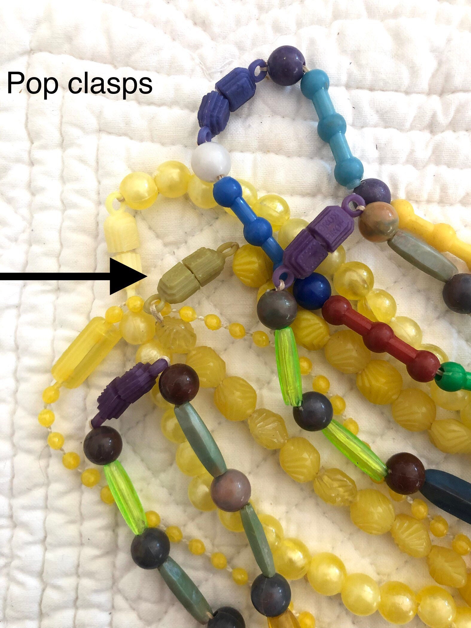 Vintage Mid Century Mardi Gras Beads/hong Kong Plastic Mardi Etsy