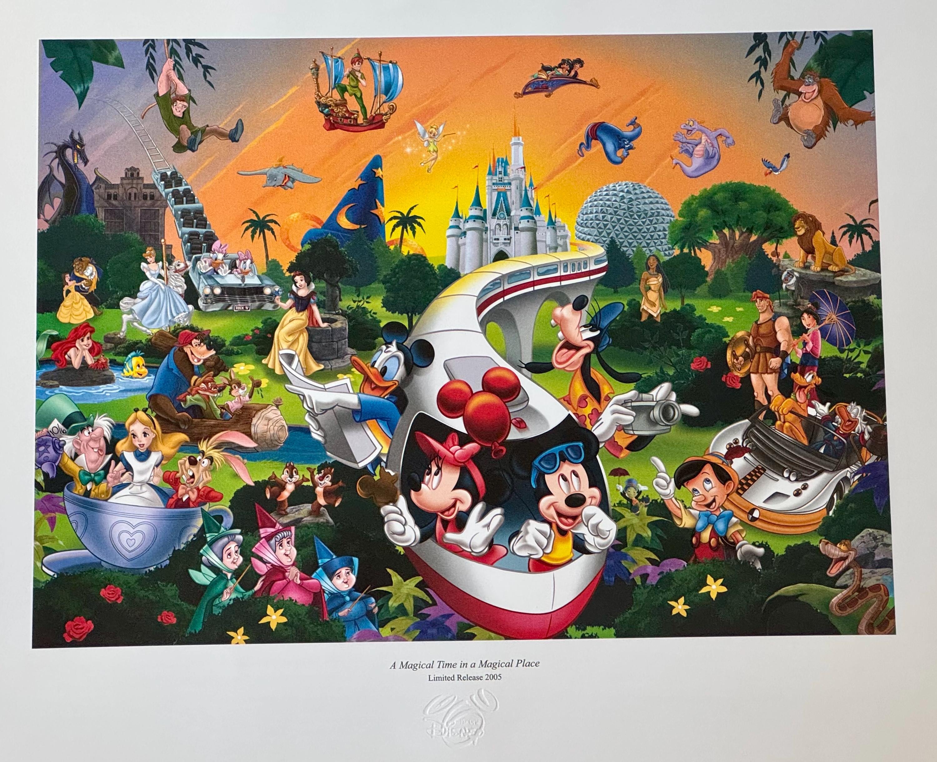 ヴィンテージ ディズニー リトグラフ/ディズニー「魔法の場所で魔法の