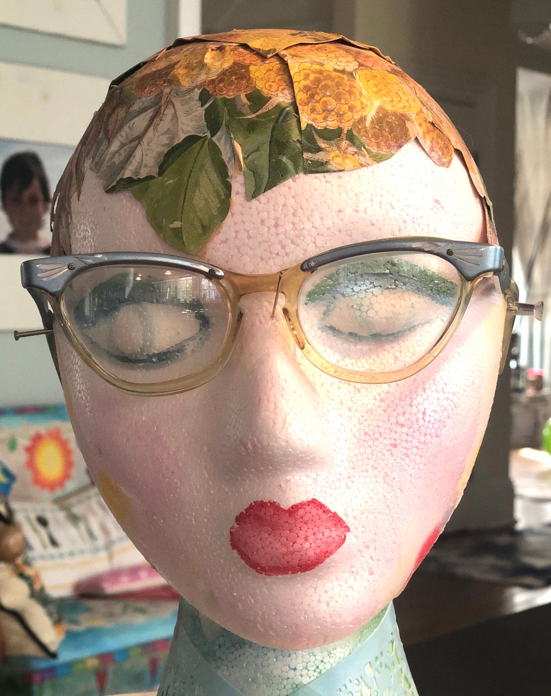 Vintage Blue Mad Men Glasses/1950s Cats Eyeglasses/aluminum Light Blue ...