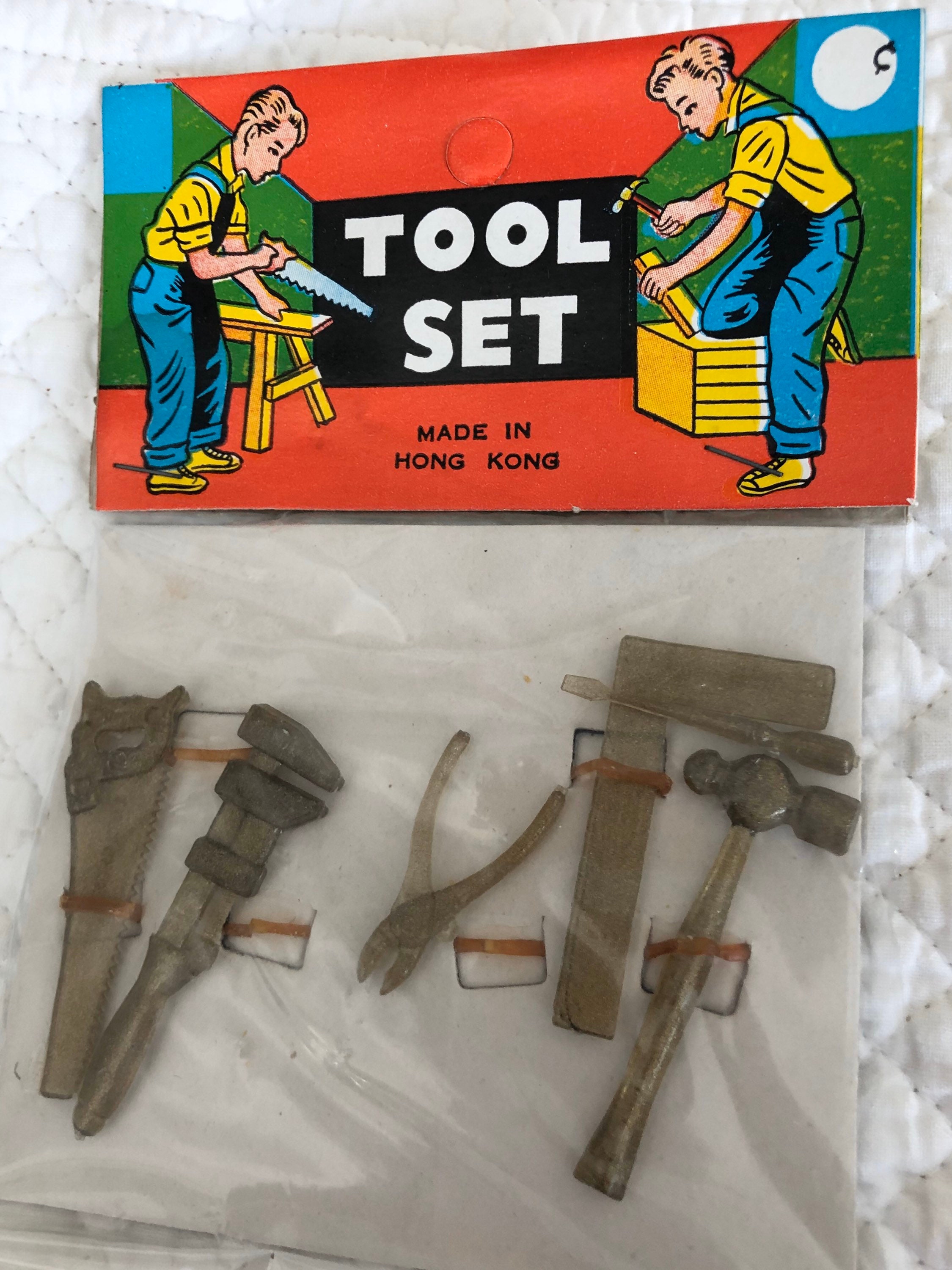 Vintage 1950s Original Box Mini Tool Kit Just In Case Made in Hong Kong  No.5176J