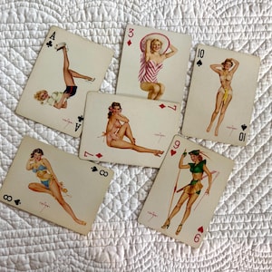 Cartes à jouer vintage pour filles Vargas, 6 pièces / Pin Up Girls vintage Vargas / Cartes à jouer pin up vintage / Pin Up Ephemera / Pin up des années 50