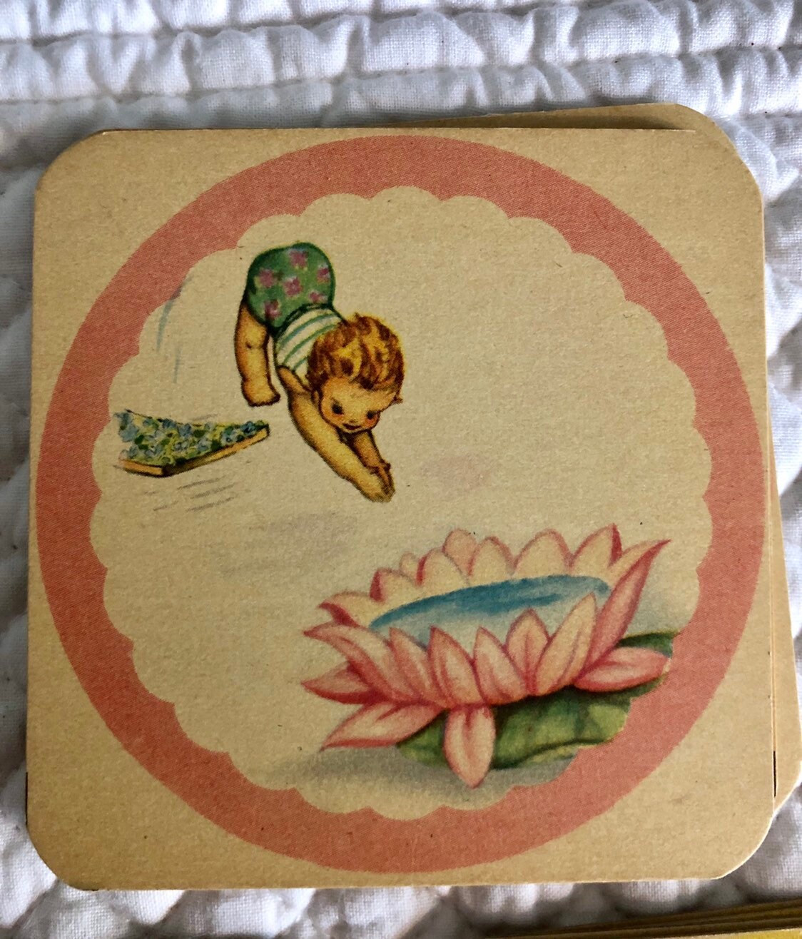 Vintage Paper Coasters 4 Pc./shabby Chic Coasters/mid Century Etsy