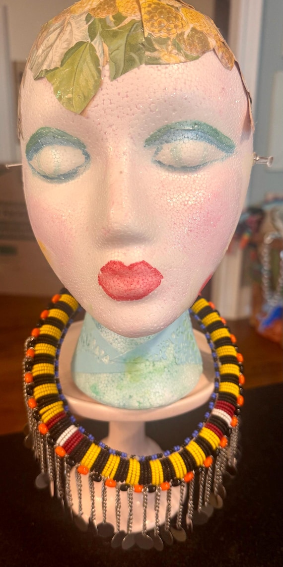 Maasai tribal choker necklace/Kenyan Masai Mara beaded necklace/beaded tribal collar/maasai wedding necklace