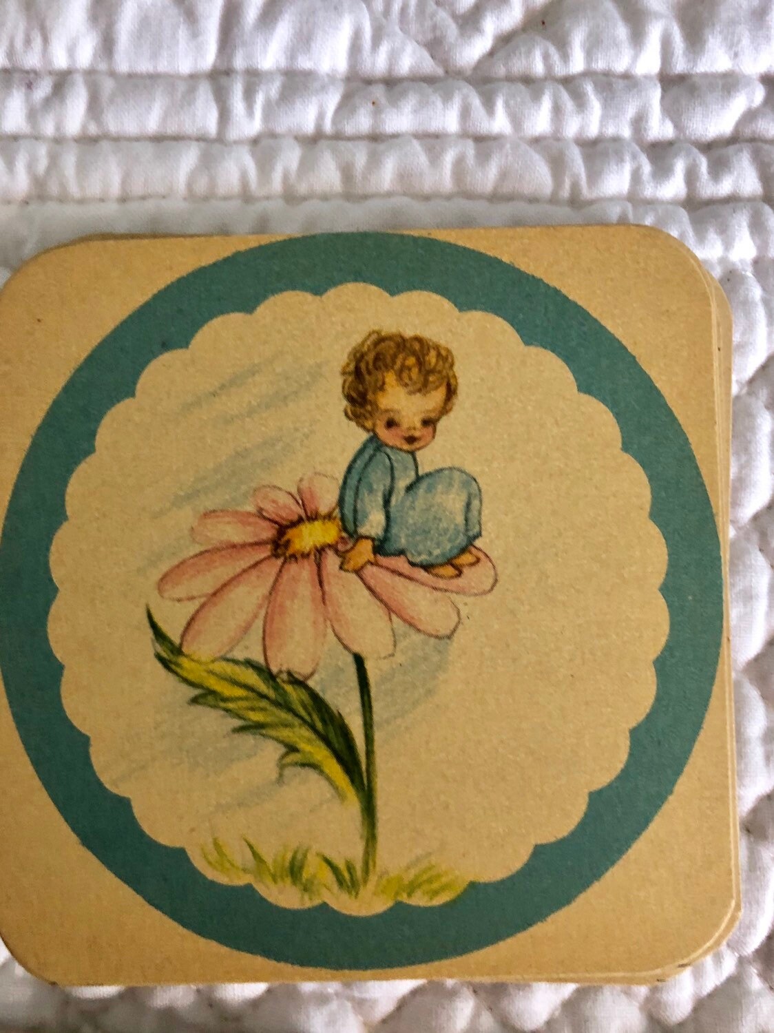 Vintage Paper Coasters 4 Pc./shabby Chic Coasters/mid Century Etsy