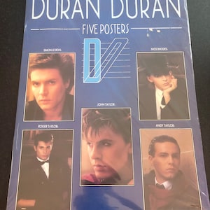Vintage Duran Duran posters/1980s Duran Duran memorabilia/Simon Le Bon/Nick Rhodes/Duranie/1980s new wave music/