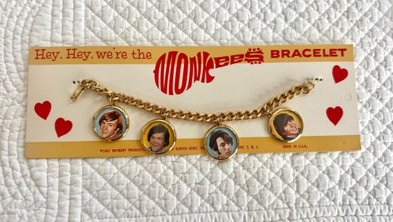 Vintage The Monkees 1967 charm bracelet/vintage Monkees charm bracelet/authentic monkees merchandise/1967 The Monkees bracelet