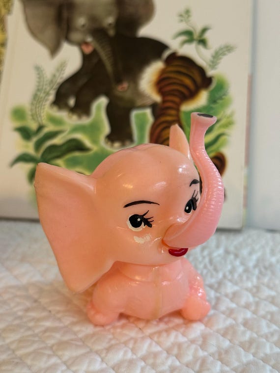 Vintage Pink Elephant/cute Plastic Elephant/ - Etsy Canada