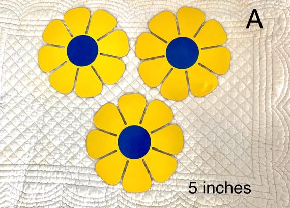 Vintage Flower Power Flower Stickers/groovy 1970s Flowers/vintage