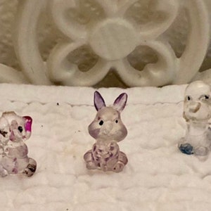 Vintage crystal pet style gumball animals 12pc/tiny crystal pets gum-ball prizes/vending prize animal rabbit/vending panda/gumball dog