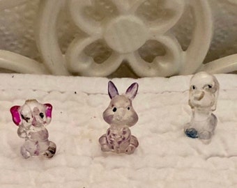 Vintage crystal pet style gumball animals 12pc/tiny crystal pets gum-ball prizes/vending prize animal rabbit/vending panda/gumball dog