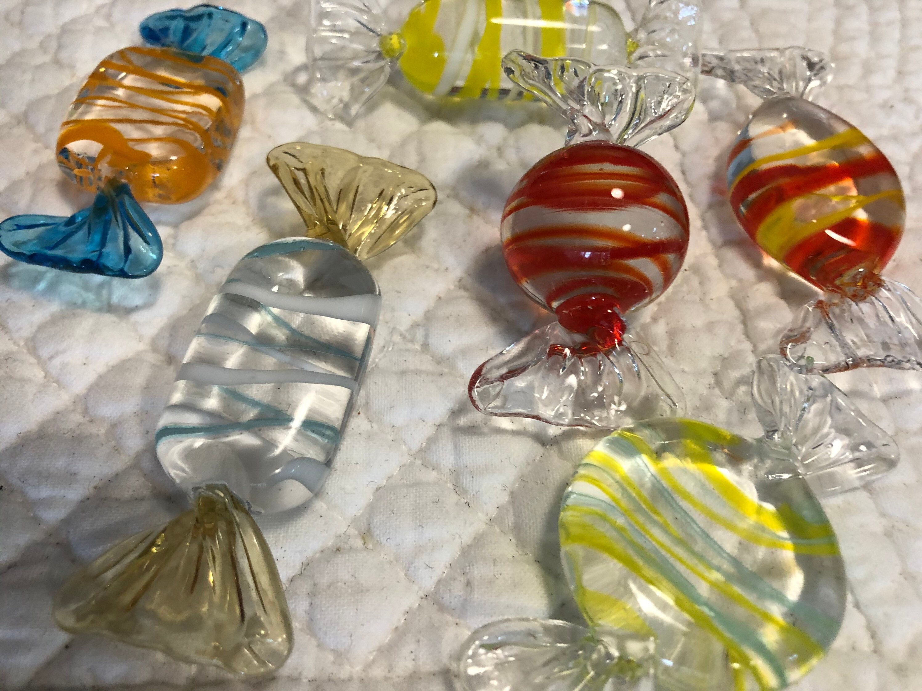 Collectibles Vintage Murano HandBlown Colorful Wrapped CandyGlass