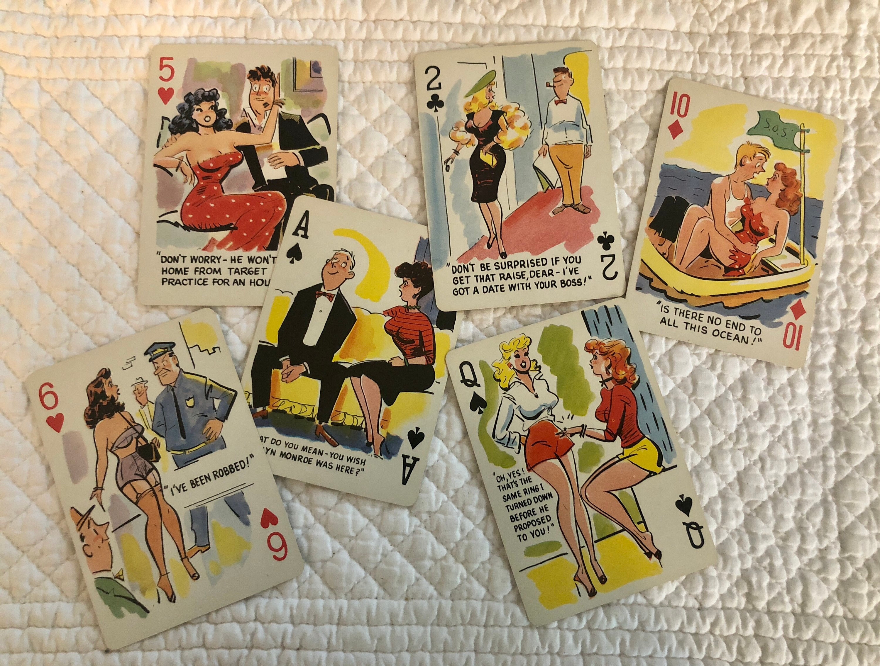 Dirty Joke Playing Cards 6pckorean War Era Naughty Joke Cardsrisque Nudie  Humor Playing Cardsbachelor Party Jokesstag Party Humor - Etsy