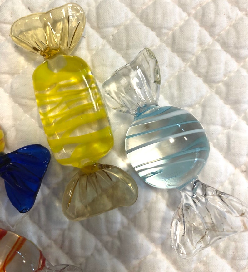 Murano Glass Wrapped Candy/6 Pc Glass Candy Pieces/vintage Etsy