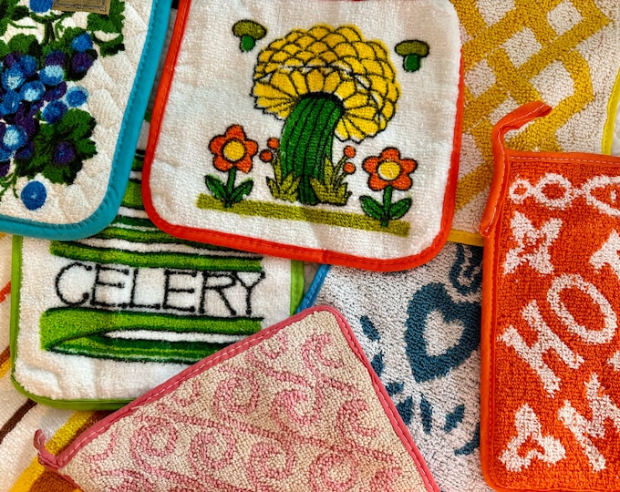 3 Vintage Mushroom Needlepoint Placemats, Vintage Placemats, Mushroom