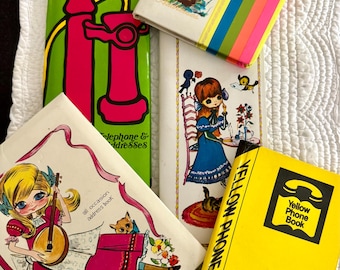ヴィンテージ電話帳/1970年代風のおしゃれな電話帳/電話帳