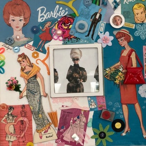 Vintage Fashion Doll doll/Barbie doll Picture art Frame/vintage mid century doll/doll fashion frame/Barbie paper doll frame/paper doll frame