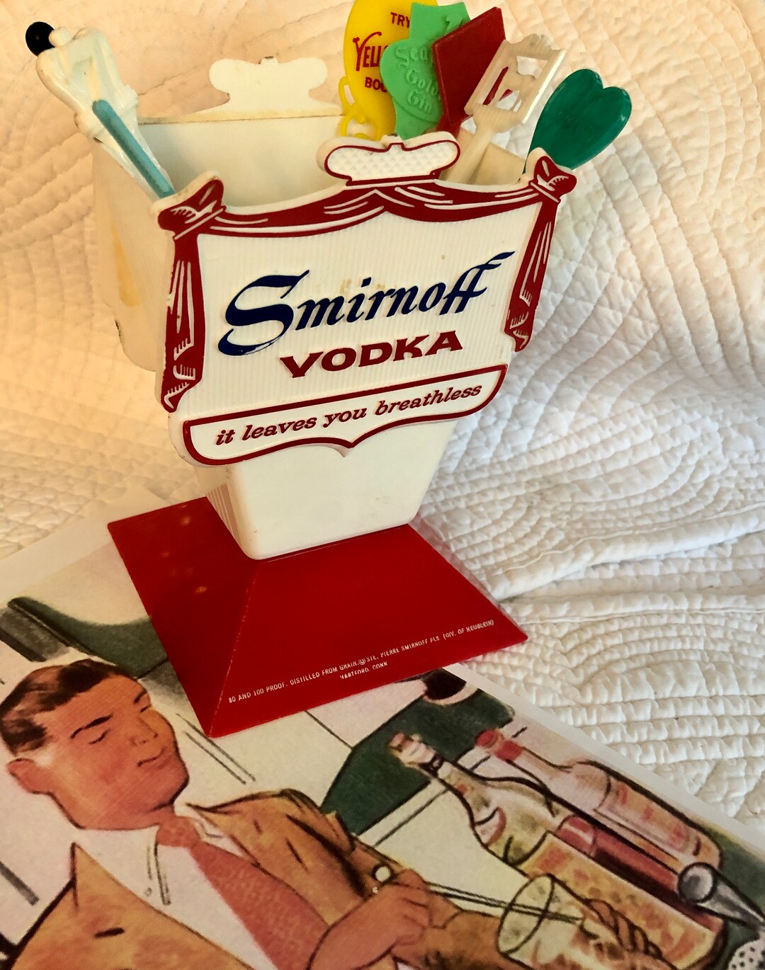 Vintage Smirnoff Caddy/vintage Liquor Caddy/cocktail Lounge Caddy/bar