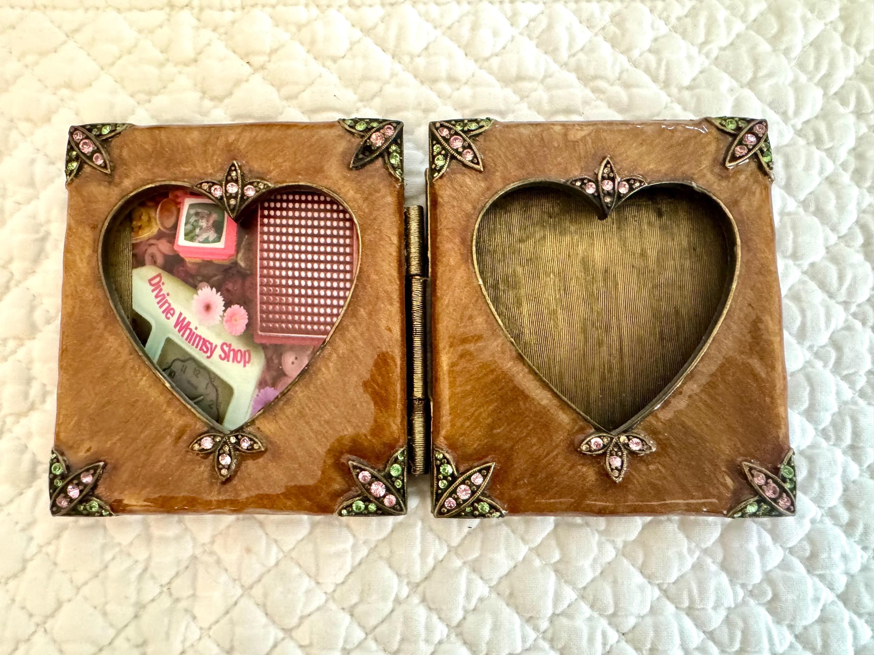 Vintage Jay Strongwater Heart Frame/vintage Enamel & Crystsl Heart