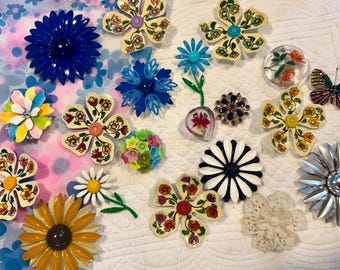 Vintage Emaille Blumen Brosche/Flower Power Brosche/Blumen Brosche/Mid Century Schmuck/Mod Brosche/Mid Century Brosche