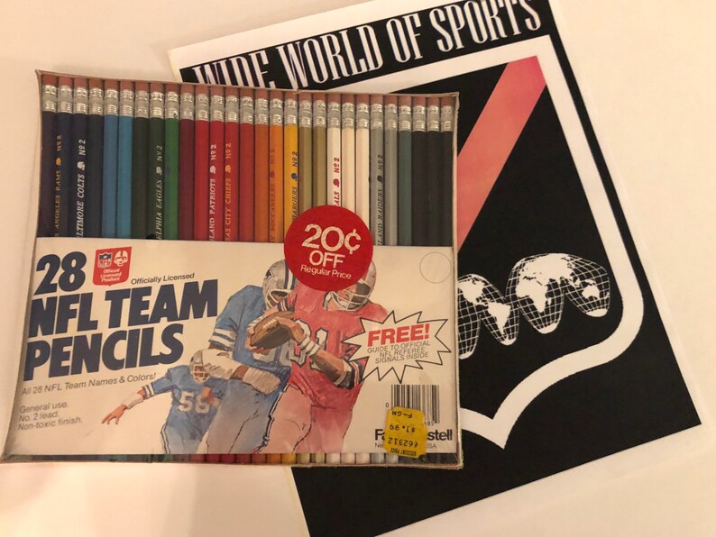 Vintage NFL football team pencils/28 nfl team Etsy
