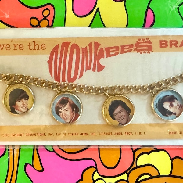 Vintage The Monkees 1967 charm bracelet/vintage Monkees charm bracelet/authentic monkees merchandise/1967 The Monkees bracelet