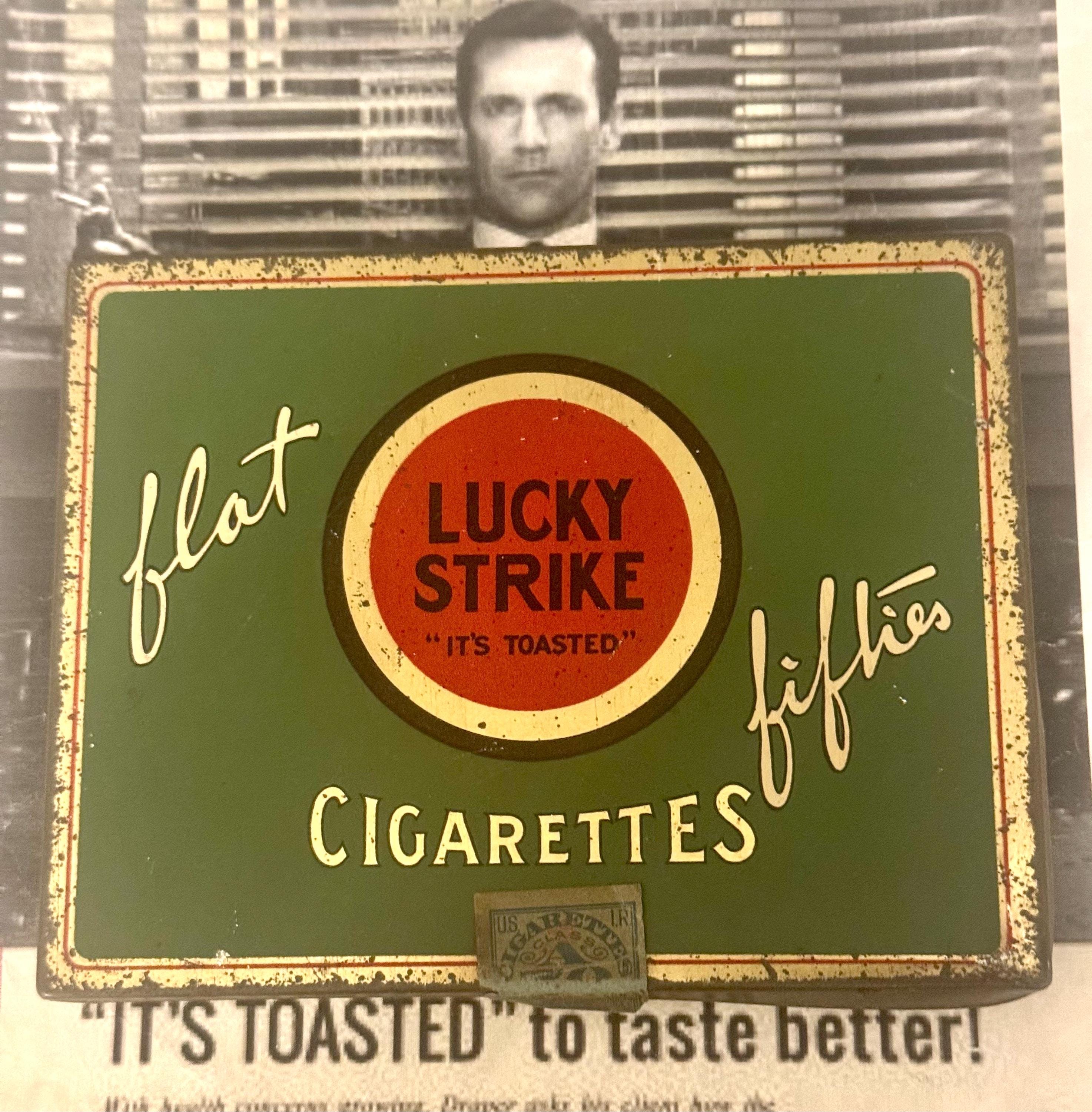 elfbar elfa kaufen Lucky Strike Zigarettendose mit Steuerstempel/Lucky Strike Dose mit  Steuerstempel/vintage zigarettendose/seine getoastet/mad men/vintage flat  50er