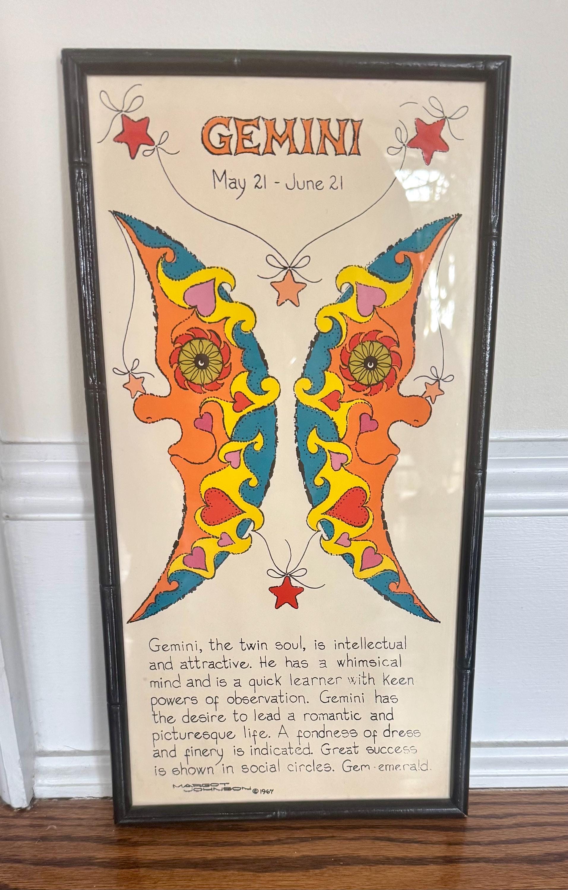 gmm gemini サイン入り ポラロイド Vintage Margot Johnson Gemini Print/1967 Gemini Art Print/margot