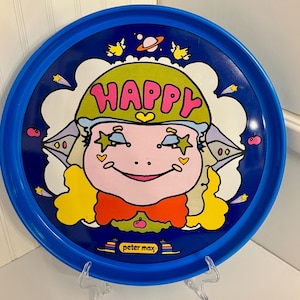 Peter Max HAPPY トレイ 30cm1960年代 il_300x300.7650992793_jx9s.jpg