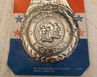 Vintage toy police badge/tin police badge/made in Japan tin police badge