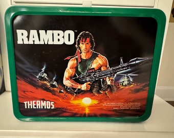 Rambo Lunch Box by Thermos/1985 Rambo Red Plastic Lunch Box