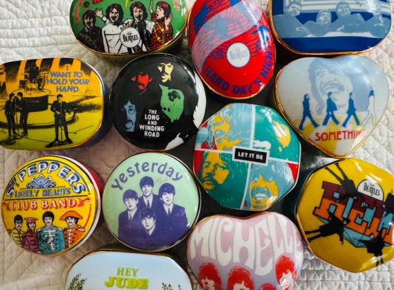 【アンティーク】アクセサリーBOX Beatlesのオルゴール付 Vintage Beatles Music Box/the Beatles Trinket Box/franklin Mint