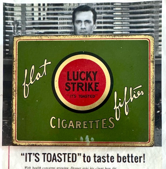 flat 50 cigarette tin VINTAGE EMPTY OLD GOLD COUNT HINGED LID 5-5/8" X 4.5" Vintage Old Gold Treasure All