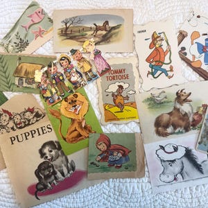 Photos de livres pour enfants vintage/pack de 15 illustrations/illustrations d'animaux du milieu du siècle/livre éphémère/livre pour enfants vintage