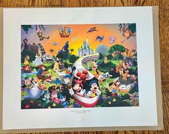ヴィンテージ ディズニー リトグラフ/ディズニー「魔法の場所で魔法の