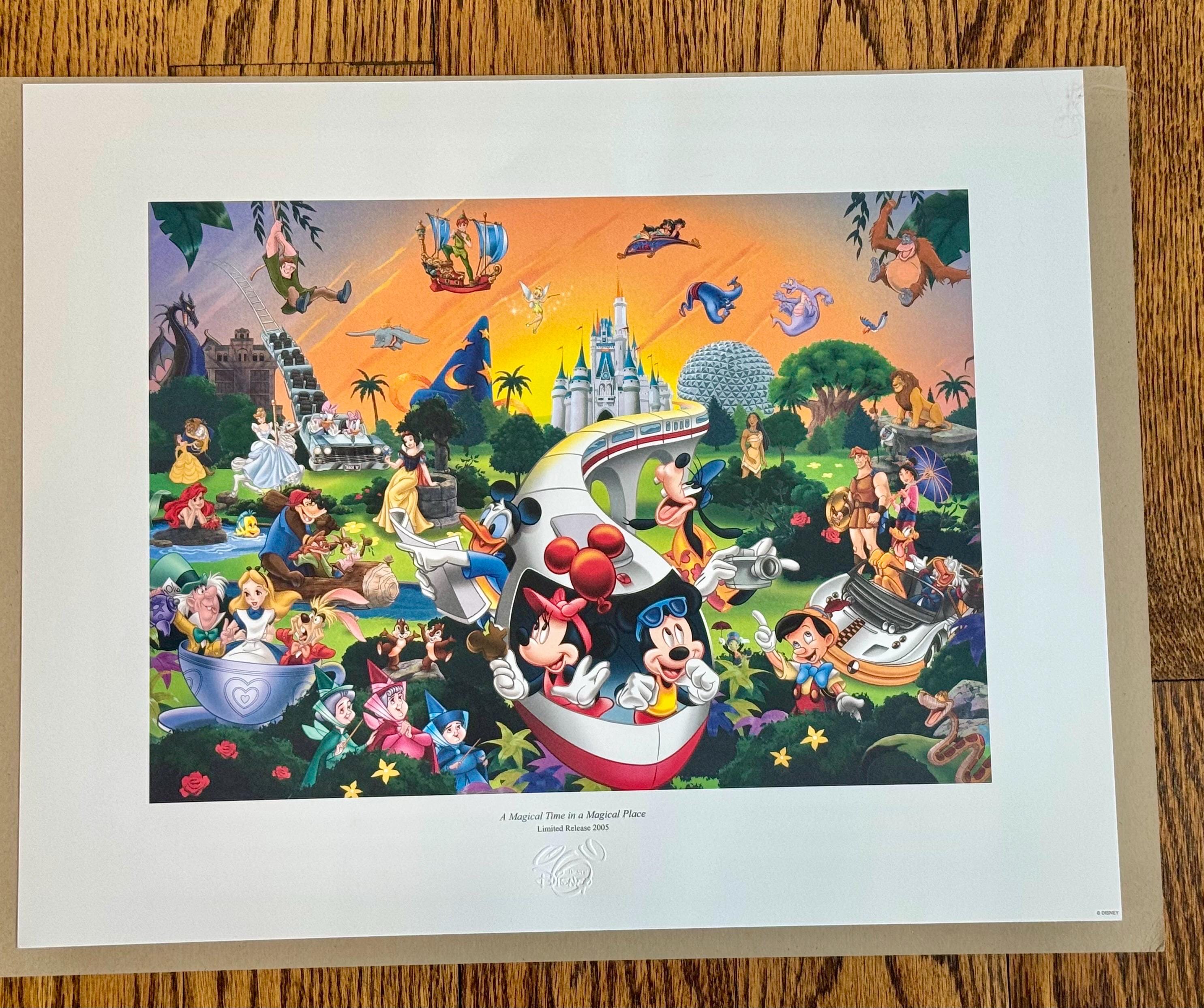ヴィンテージ ディズニー リトグラフ/ディズニー「魔法の場所で魔法の