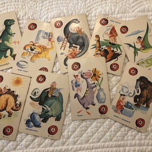 Vintage Flintstones playing cards 9pc/ Vintage Flintstones characters/Vintage Fred Flintstone  Playing cards/Fred Barney Wilma Ephemera