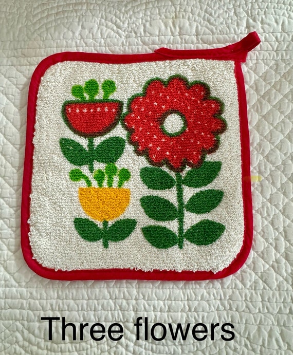 Red Pot Holders 2 Pocket Oven Mitts Kitchen Hot Pad Thankful Grateful  Blessed