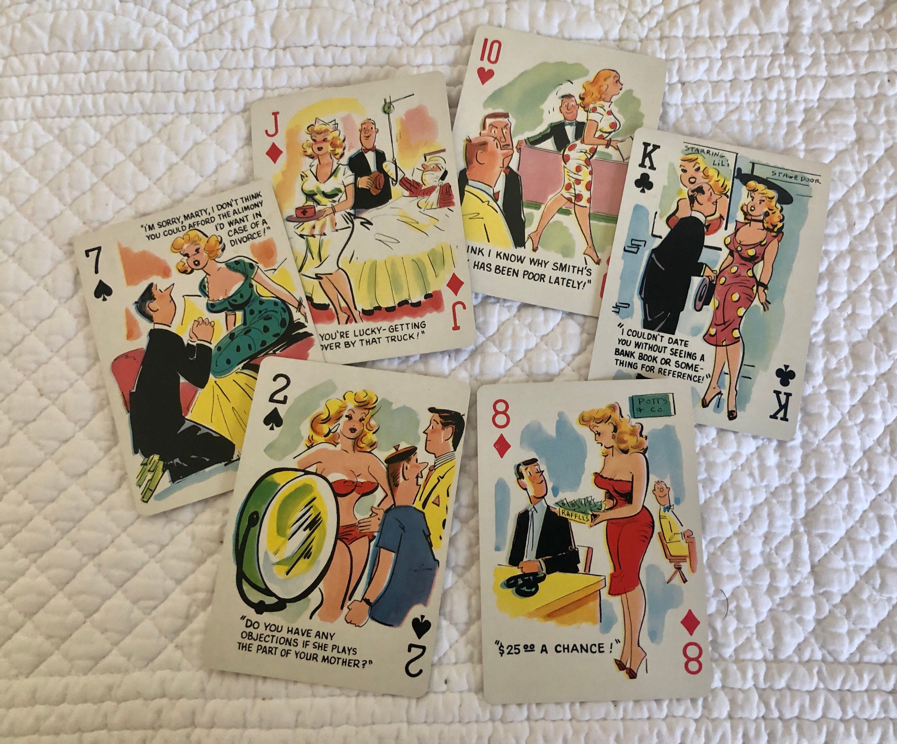 Dirty Joke Playing Cards 6pc/korean War Era Naughty Joke - Etsy