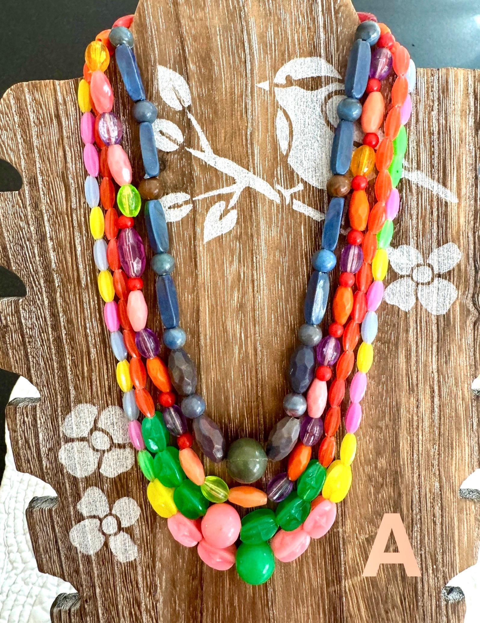 Vintage Mid Century Mardi Gras Beads/hong Kong Plastic Mardi Gras